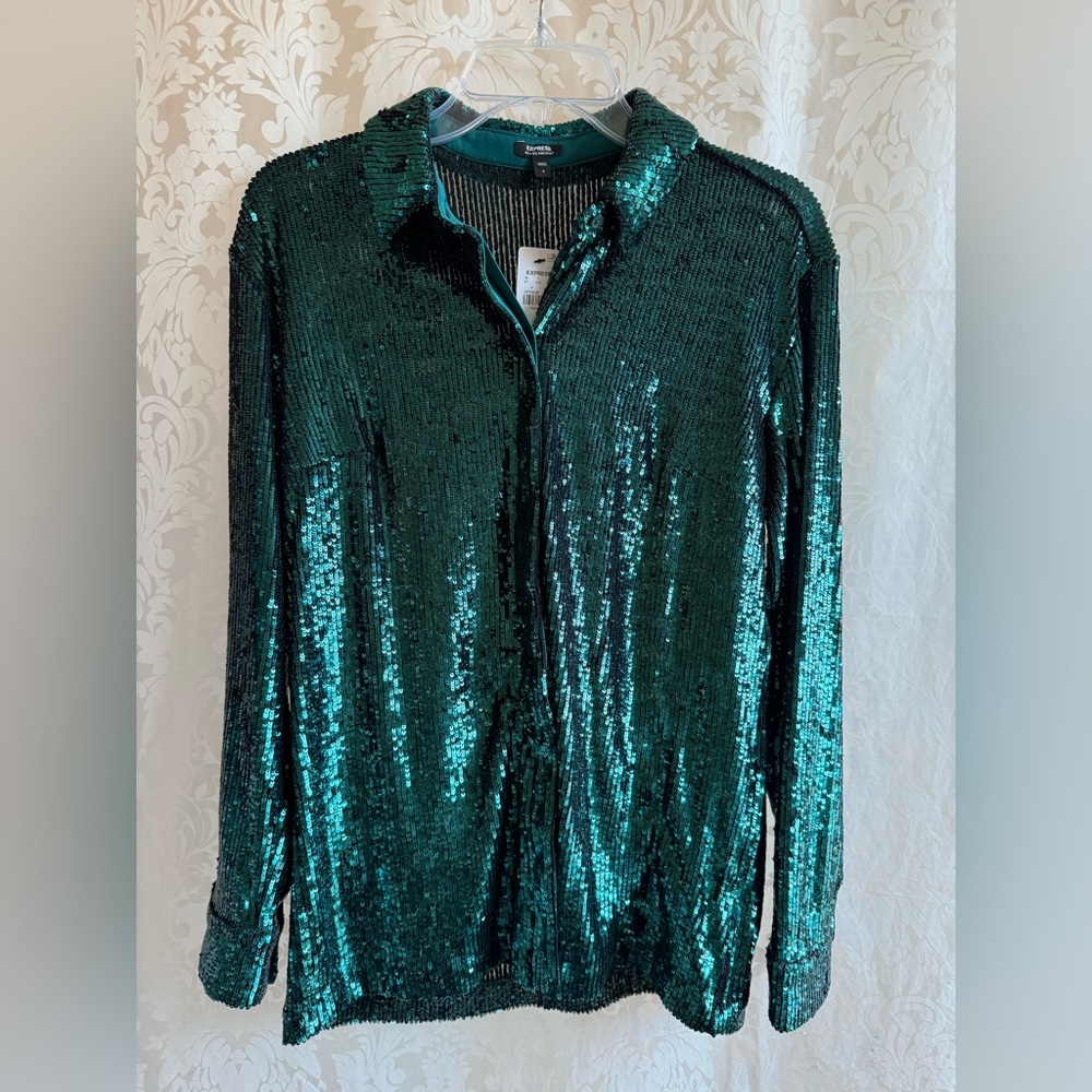 EXPRESS Sequin Relaxed Portofino